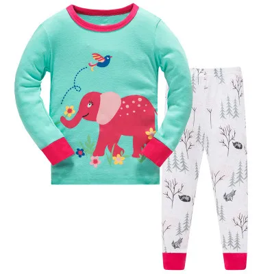 Новые детские пижамы с мультяшным автомобилем Новинка года, бульдозеры с длинными рукавами+ штаны, комплект повседневной домашней одежды из двух предметов для девочек на четыре сезона