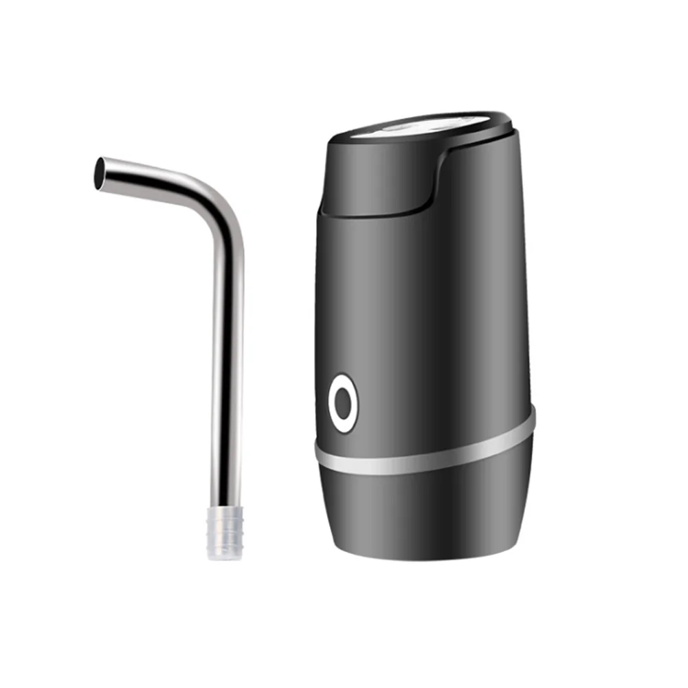 Drinking Quantitative USB Charging Water Dispenser Smart Switch Quiet Electric Portable Bottle Pump Wireless Gallon Automatic - Цвет: Черный