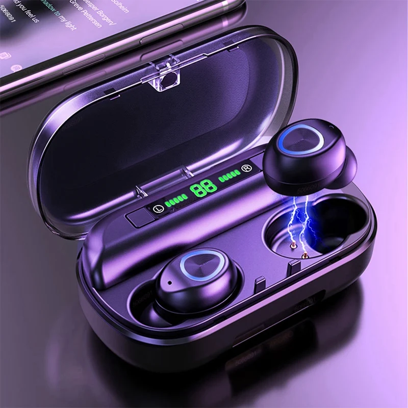 V10 TWS Bluetooth наушники с микрофоном светодиодный дисплей беспроводные Bluetooth наушники водонепроницаемые шумоподавляющие головки