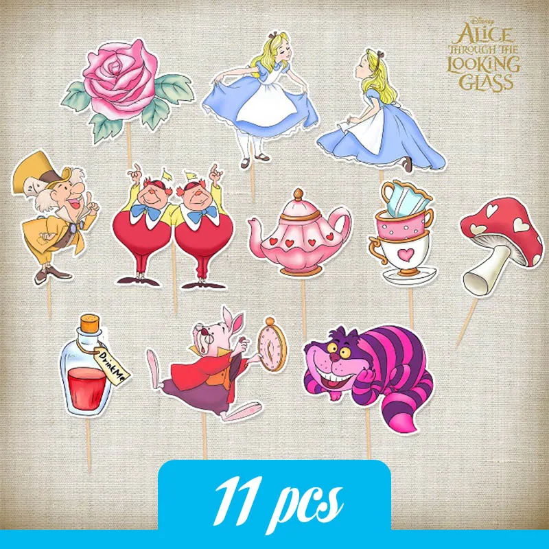 Alice Cake Flag Вечерние украшения для торта Алиса в стране чудес, украшения для торта для девочек на день рождения, одноразовые вечерние принадлежности - Цвет: Alice Cake Flag