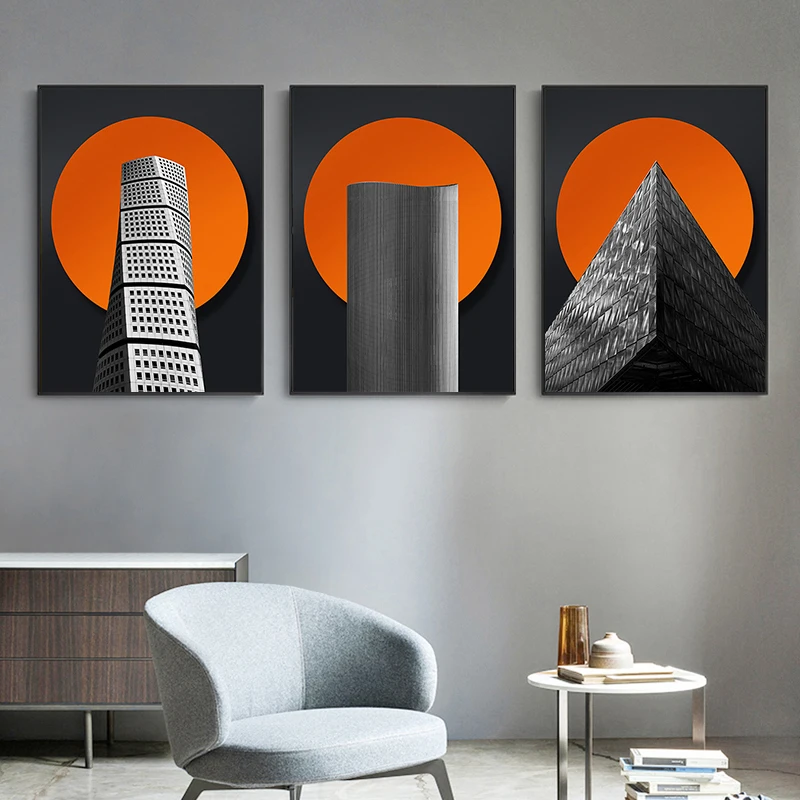 

Nordic Poster Creativity Building Canvas Painting Visual Art Wall Posters Print Wall Pictures For Living Room Office Decoration