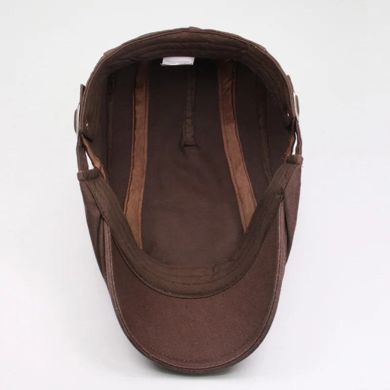 Men Beret Hat Adjustable Flat Brim Cotton Blend For Spring Summer Western Style woolen beret