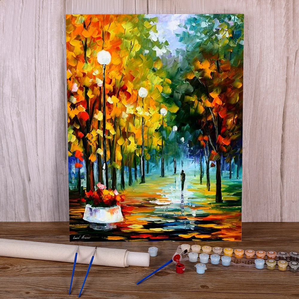 Oil Painting Style Paint By Numbers Set Oil Paints 50*70 Paiting By Numbers New Design For