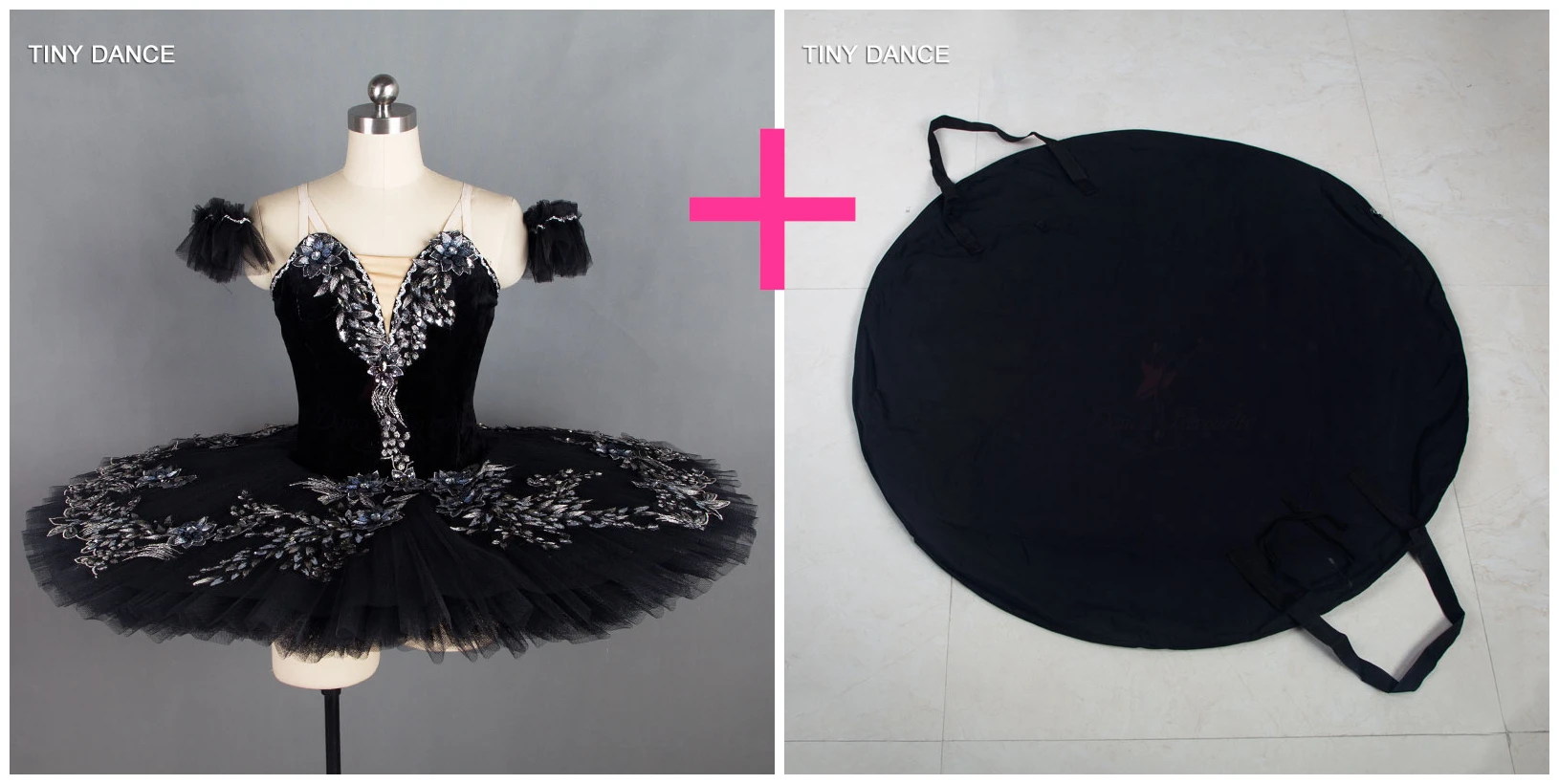 tutu and black bag Черное бархатное танцевальное платье-пачка с лифом для балерины классическая балетная блинная юбка-пачка с 10 слоями жесткого тюля B18034 - Цвет: tutu and black bag