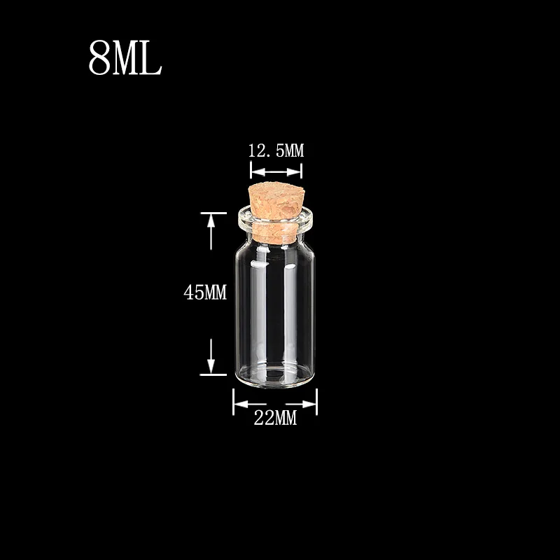 22x45x12.5mm 1 шт стеклянные банки пробковые пробки украшения DIY контейнеры дешевые мини-бутылки желаний для праздника свадьбы украшения дома рождественские подарки - Цвет: 22x45x12.5mm