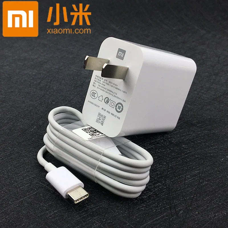 

Original Xiaomi 27 W Fast Charger QC 4.0 Turbo charge power adapter usb type c cable For Mi 8 9 t cc9 a2 a1 Redmi note 7 K20 Pro