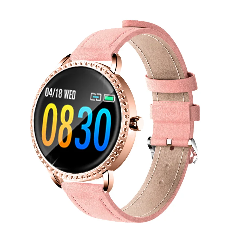 Pink LIGE Смарт часы для женщин спортивные Smartwatck IP67 Водонепроницаемый фитнес трекер Bluetooth для Android ios монитор сердечного ритма - Цвет: Pink