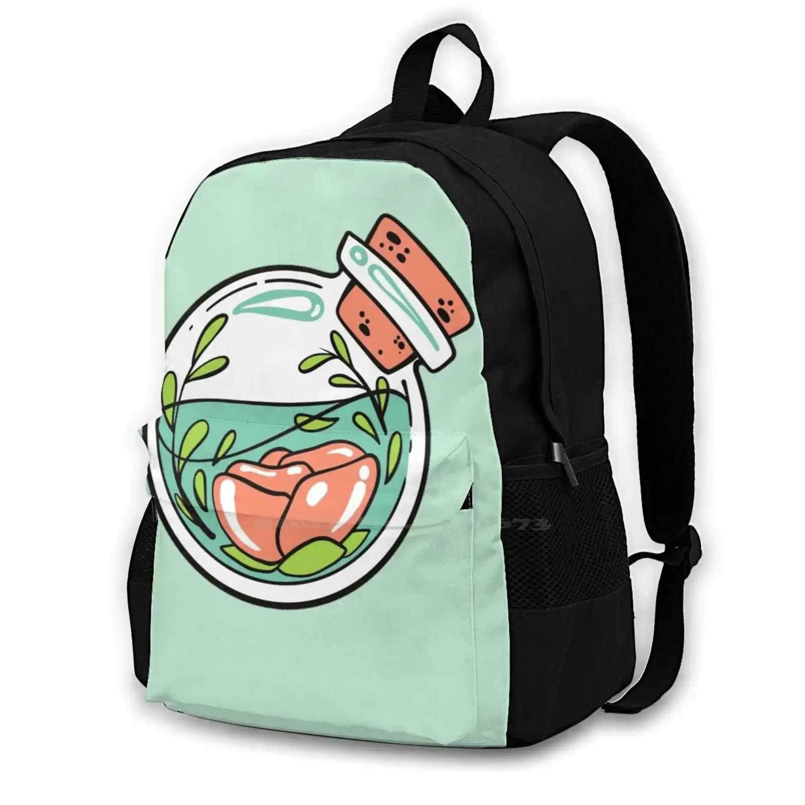 

Big Flower In A Tiny Glass Vial New Arrivals Satchel Schoolbag Bags Backpack Glass Turtle Shell Sphere Circular Water Succulent