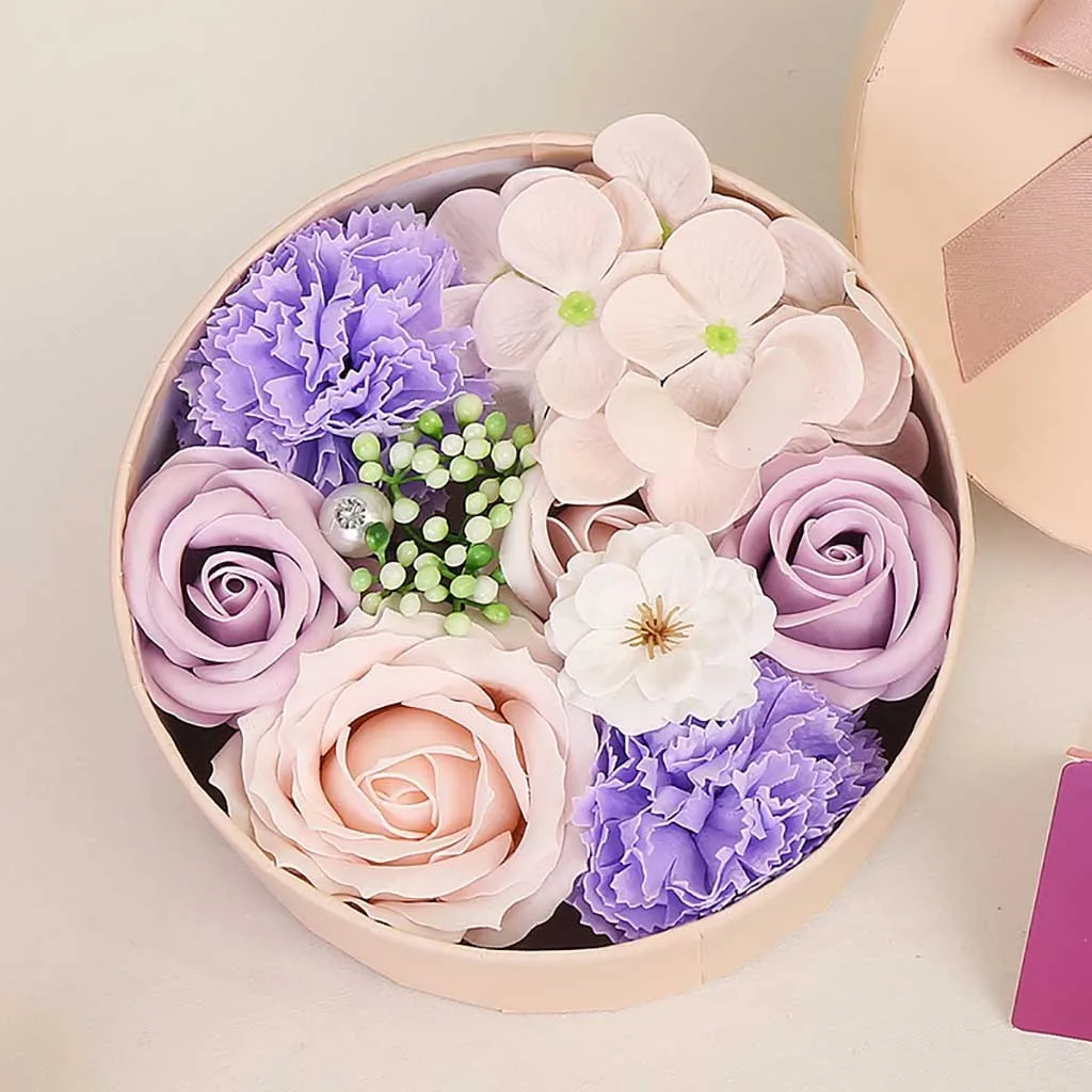 

Soap Flower Rose Artificial Flower Valentine's Day DIY Multicolor Rose Box Bouquet Wedding Flower Decoration Home Festival Gift
