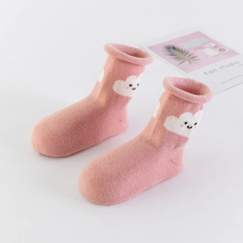Pink Нескользящие носки для новорожденных, детские свободные носки для мальчиков и девочек с изображением робота, одежда для детей, аксессуары для обуви - Цвет: Pink