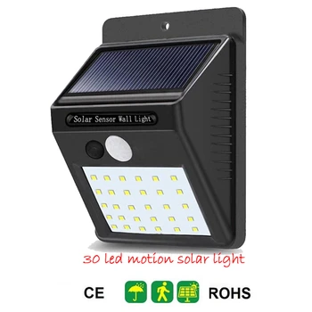 

1-4Pcs 30 LEDs Solar Panel Power Light PIR Motion Sensor Separable Wall Lamp Outdoor Path Yard Garden Fence Night Light New ener