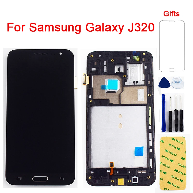 Дешево Для samsung Galaxy J3 2016 font b lcd b font j320 SM J320F дисплей J320M J320FN J320H ЖК дисплей + сенсорный экран дигитайзер сенсор в сборе