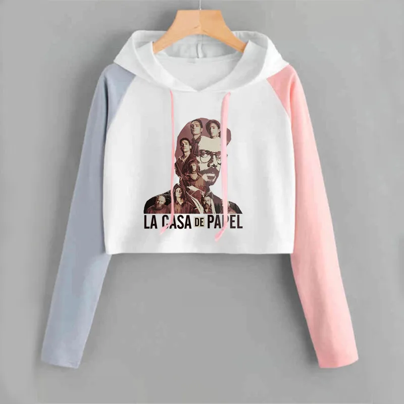 ZYZTOP женские толстовки La Casa De Papel Модные Цветные повседневные осенние Harajuku пуловеры с капюшоном и длинным рукавом Женская толстовка