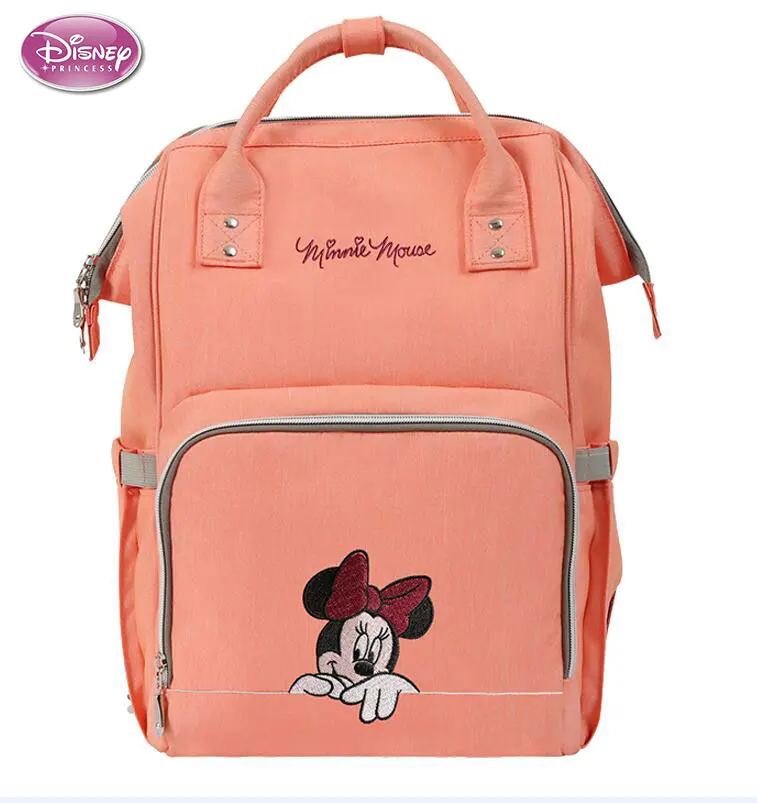 Disney Diaper Bag Backpack Mummy Minnie Mickey Big Capacity Travel Oxford Feeding Baby Handbag - Цвет: DS-02 Pink