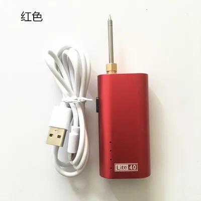 red soldering iron 5 в 30 Вт Электрический паяльник с беспроводной зарядкой портативный паяльник с USB паяльником Android интерфейс зарядки - Цвет: red soldering iron