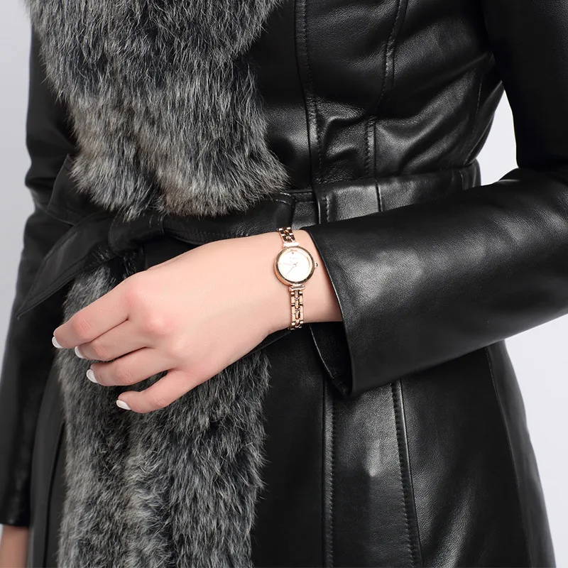 Женская куртка из натуральной кожи зимнее женское пальто лисьего меха овечьей на