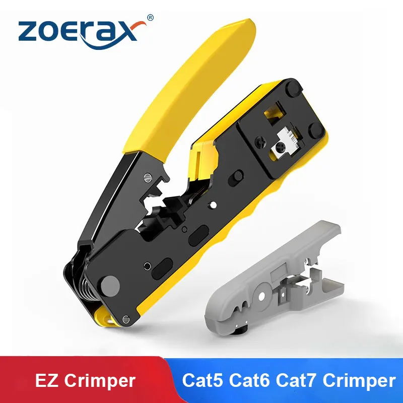 Обжимной инструмент ZoeRax [CAT5 CAT6 CAT7 обжимной для стандартных разъемов RJ45 RJ12 RJ11 CAT6a