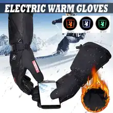 Теплые лыжные перчатки с электрическим подогревом, зимние водонепроницаемые перчатки для сноуборда, зимние мотоциклетные лыжные перчатки, спортивная одежда для мужчин и женщин