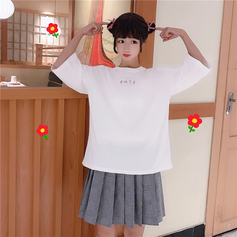 Лиса в древнем стиле свободные Japanese Harajuku женские футболки Винтаж принт Черная футболка короткий рукав леди топы Летняя Свободная Женская футболка