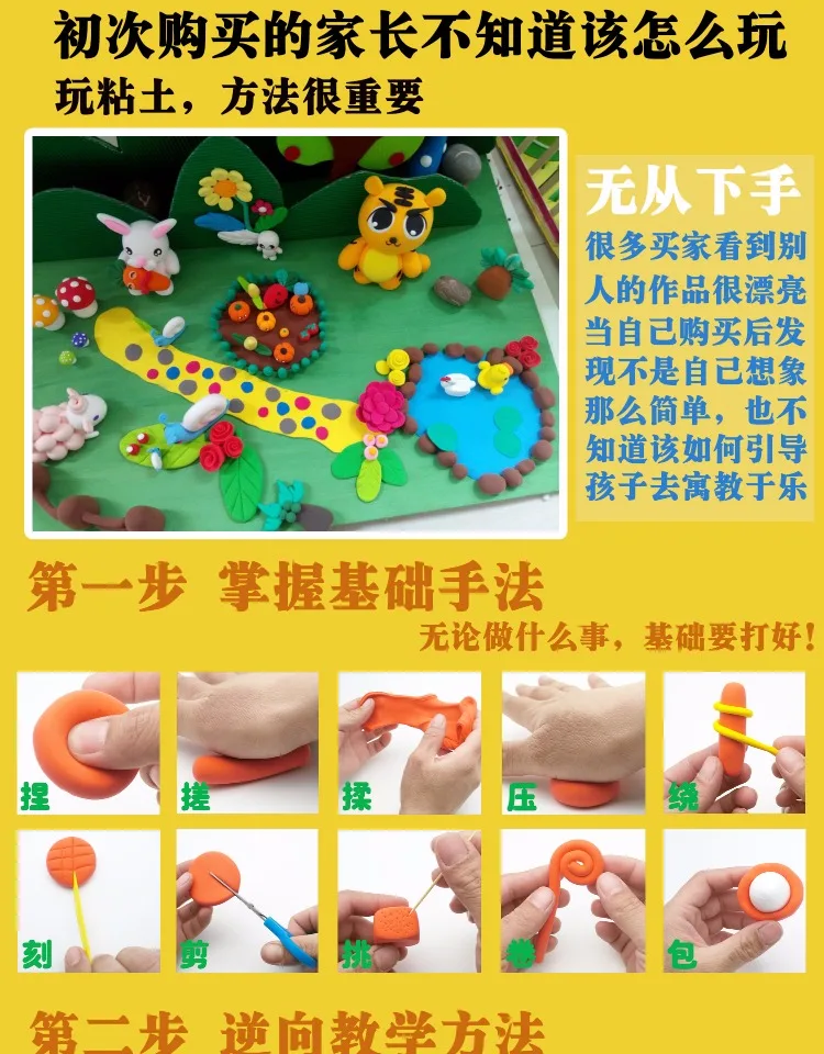 Ultra-Light Space Children Colored Clay Plasticene 24 Color Super Clay like Bubble Clay 36 Set Handmade