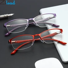 Zilead Lady's TR90 кошачьи глаза очки для чтения в металлической оправе полуоправы для дальнозоркости очки для женщин очки для дальнозоркости