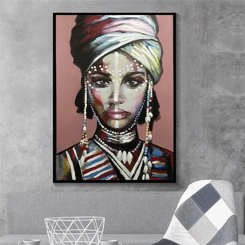 

Dress Up African Woman Canvas Painting Posters and Prints Cuadros Scandinavian Wall Art Picture for Living Room Home Decoration