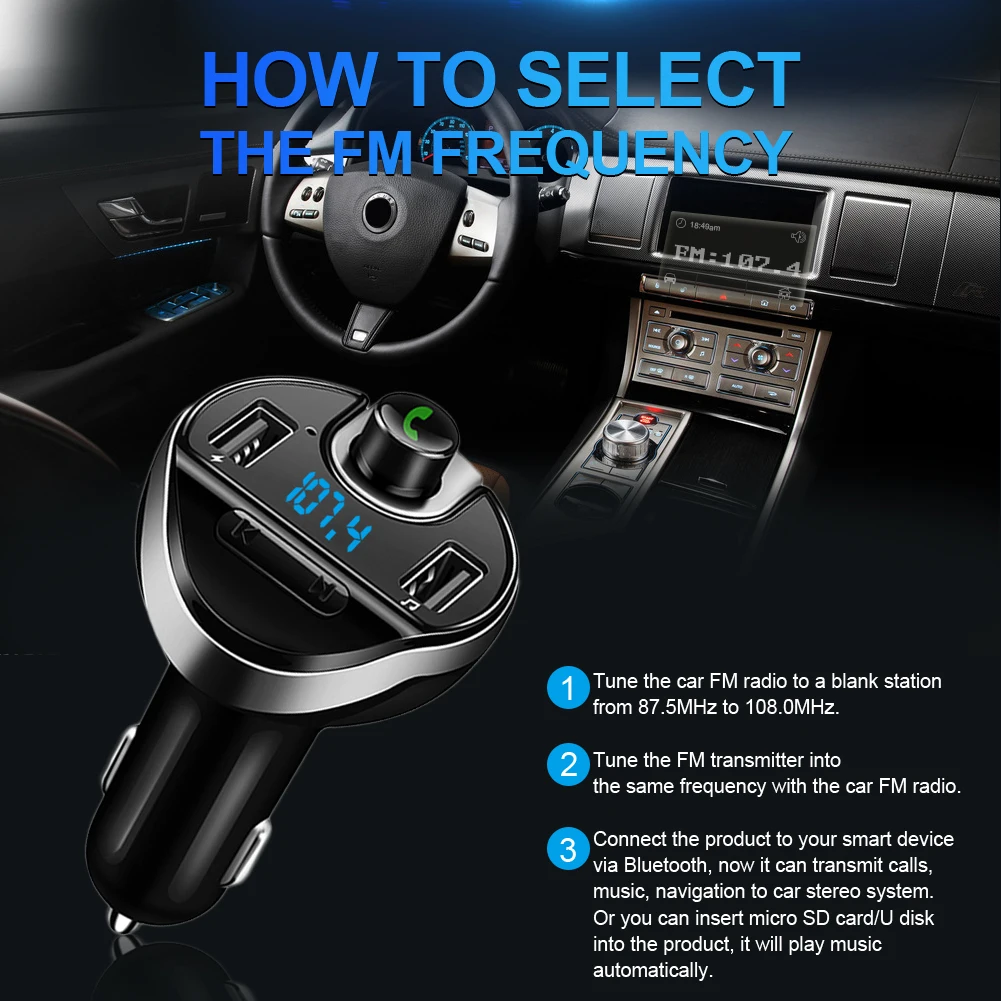Беспроводной автомобильный Bluetooth MP3 Playe fm-передатчик Hands-free автомобильный комплект аудио 3.1A двойной usb порт быстрое зарядное устройство MP3 радио адаптер