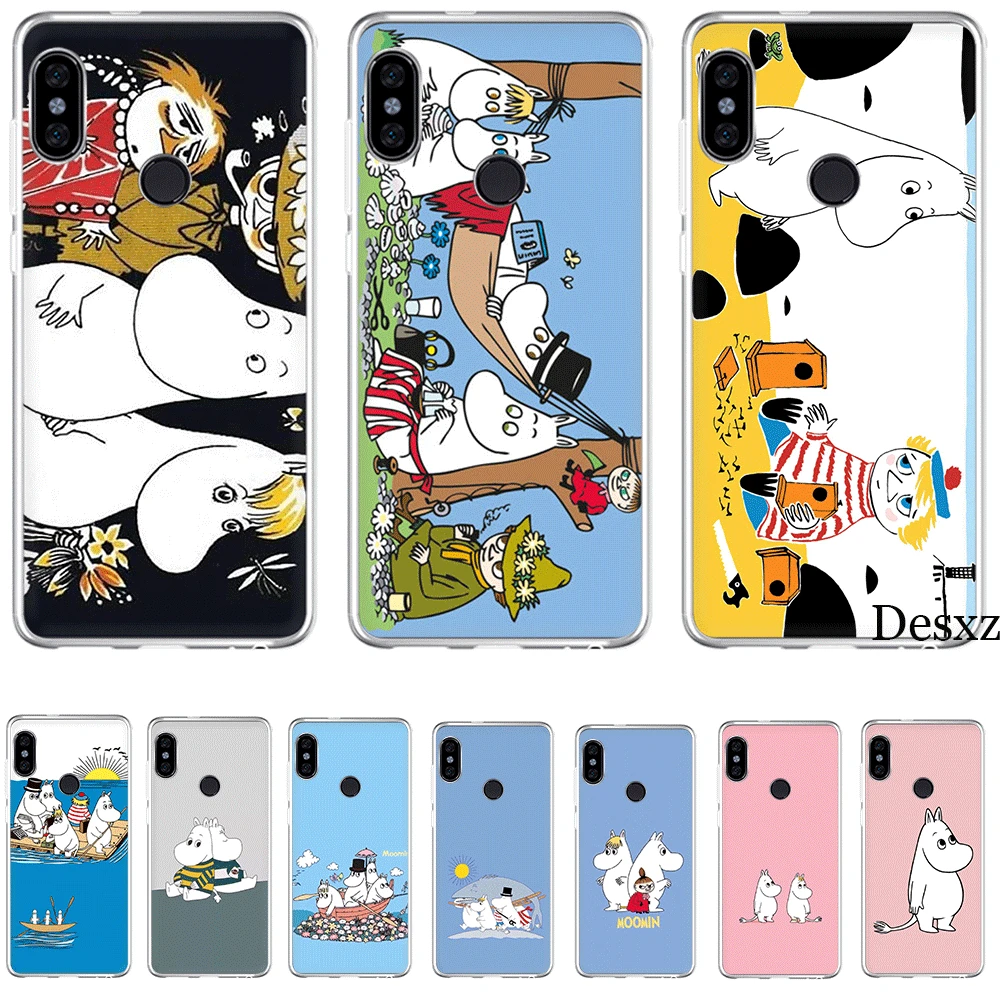 

Mobile Phone Case for Xiaomi mi 6 8 A2 Lite A1 5X 6X F1 9 9SE SE MAX 3 A3 CC9 CC9E 9T Mix 2S Cover moomin cartoon hippo
