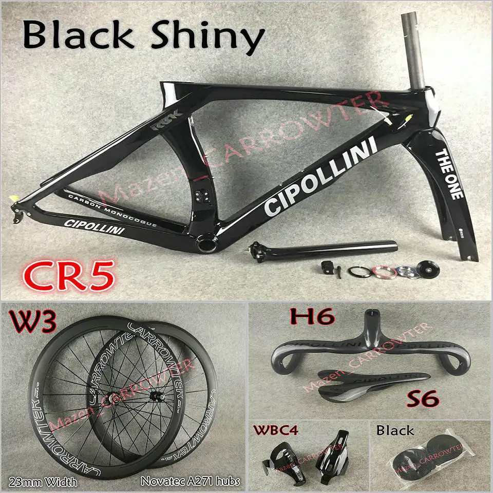Package for sale Черный блестящий UD глянцевый MCipollini RB1K THE ONE карбоновые рамы руль седло бутылки клетки 50 мм карбоновый комплект колес Novatec A271 ступицы - Цвет: Package for sale
