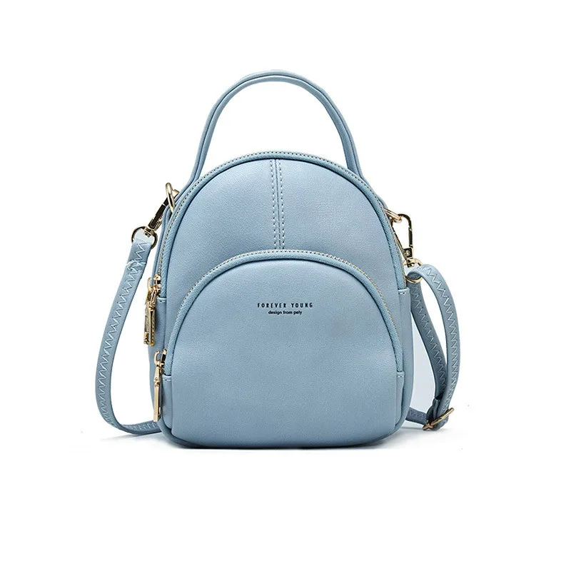 

New Simple Style Mini Backpacks Women Solid Color Bagpack Female PU Leather Shoulder Bag School Bags for Teenage Girls Back Pack