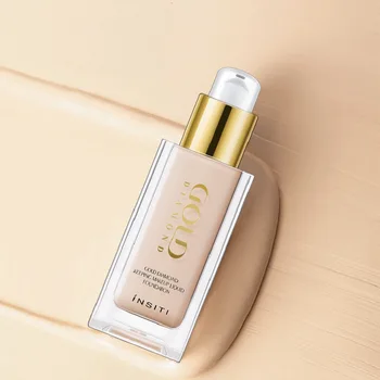 

yi siti Gold Diamand Holding Makeup Liquid Foundation Delicate Obedient Natural Concealer Brighten Flesh Color Nude Makeup Not C