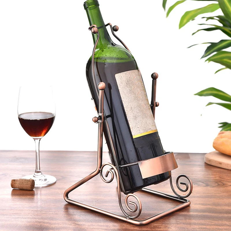 

Best 1 PCS Creative Swing Wine Rack 3 Liters Wine Display Rack European Wrought Iron Wine Rack (Without Bottle and Cup)