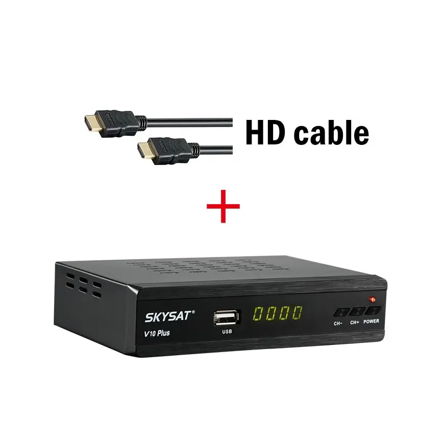 [3 шт.] SKYSAT V10 Plus DVB S2 спутниковый приемник Поддержка cccamd Newcamd Авто Рулон Biss Авто Рулон PowerVu Xtream IP tv M3U tv Box - Цвет: HD Cable