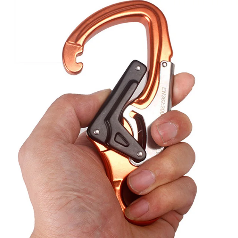 Outdoor Rock Climbing Carabiner 25Kn Mountaineering Downhill Hook Via Buckle Working At Height Equipment