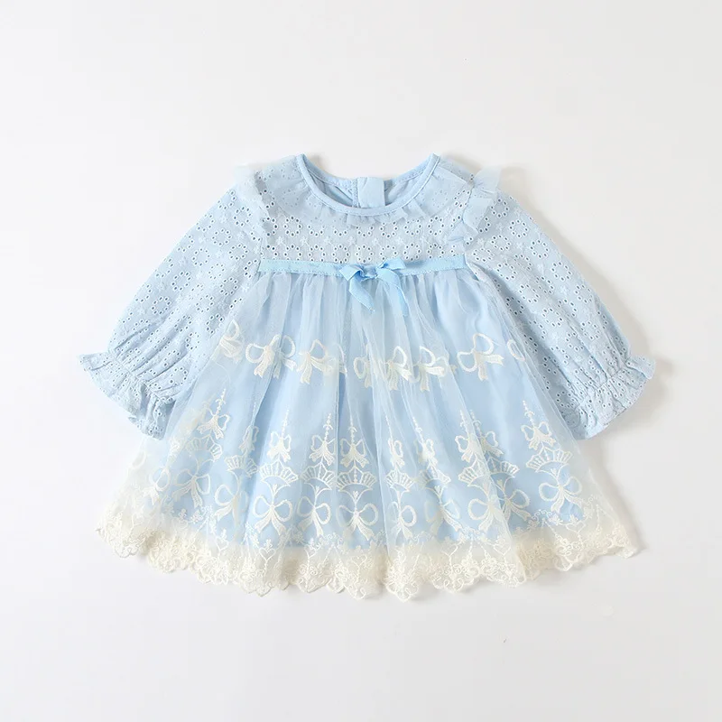 

Girls Dress Autumn Korean-style Baby Girls Skirt Autumn Clothing 2019 Young Children Long Sleeve Lace Mesh Skirt 9210