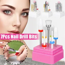 7 шт. набор сверл для ногтей набор из вольфрамовой стали набор безопасных полировочных шлифовальных головок электрическая машинка инструменты для маникюра и педикюра Cutte