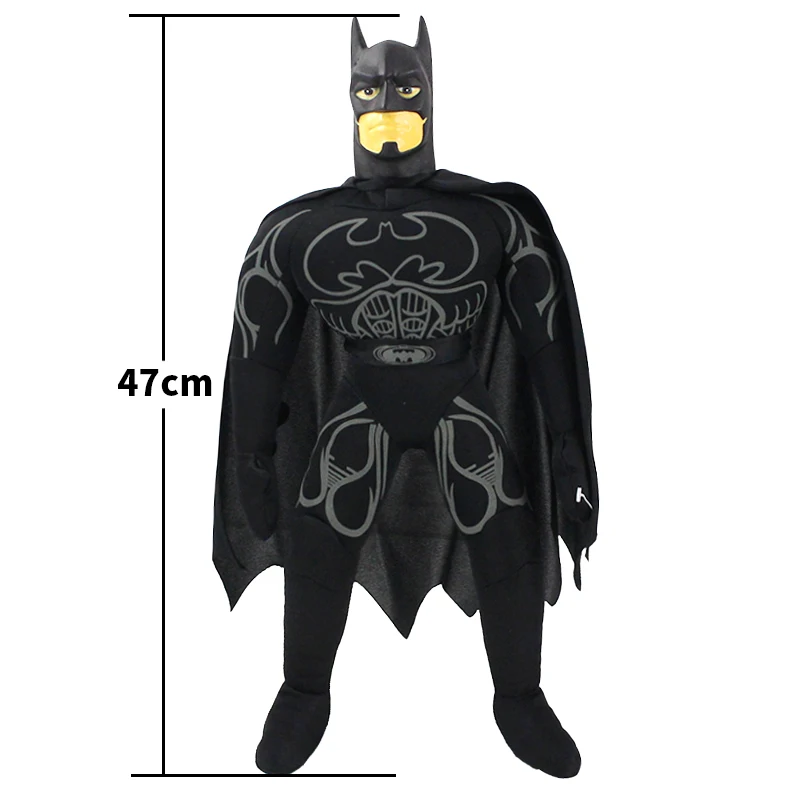 47cm Batman 1" Большой размер Лига Справедливости Супермен плюшевые игрушки Бэтмен мягкие куклы-Супергерои Рождественский подарок на день рождения для детей - Цвет: 47cm Batman