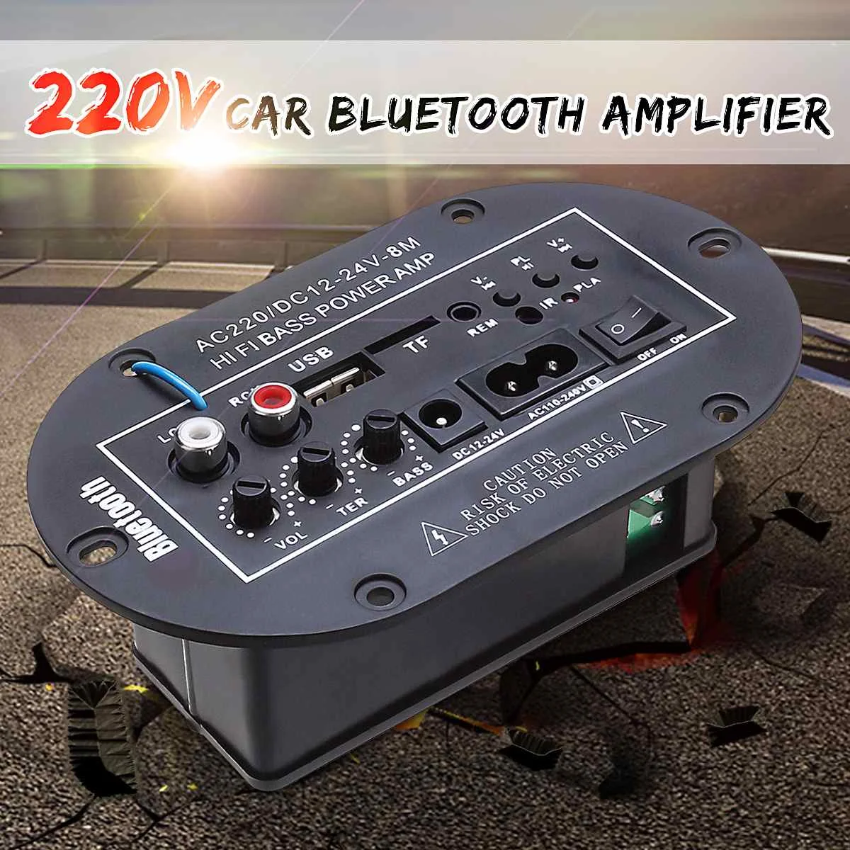 220V 8 Inch High Power Enthusiast Digital Car Audio Amplificador bluetooth Stereo Amplifiers Adjustable Subwoofer Car Audio