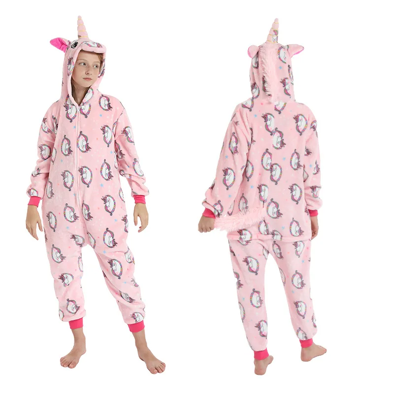 baby robe  Glow in the Dark Kigurumi Unicorn Pajamas Kids Animal Cartoon Pijamas Adult Onesies Overalls Children Girls Sleepwear Homewear baby nightgown newborn