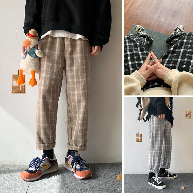plaid pants mens streetwear
