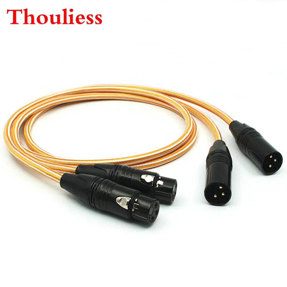 Thouliess пара HIFI посеребренный XLR сбалансированный кабель Hi end 2 папа к гнездовой с