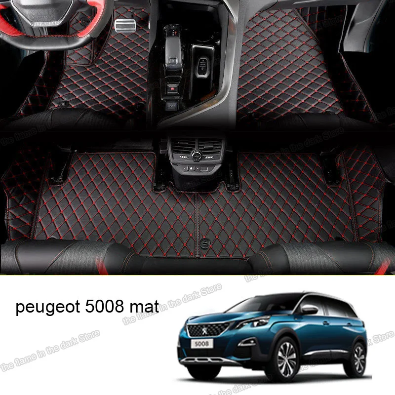 Кожаные автомобильные коврики lsrtw2017 для peugeot 5008 2017 2018 2019 аксессуары коврик стикер