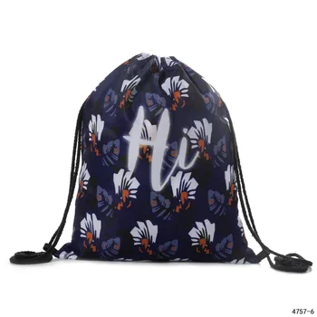 

Small School Bag Travel Drawstring Bag Dropshipping Mini Women Mochila Printing Drawstring Backpack Drawstring Rucksack