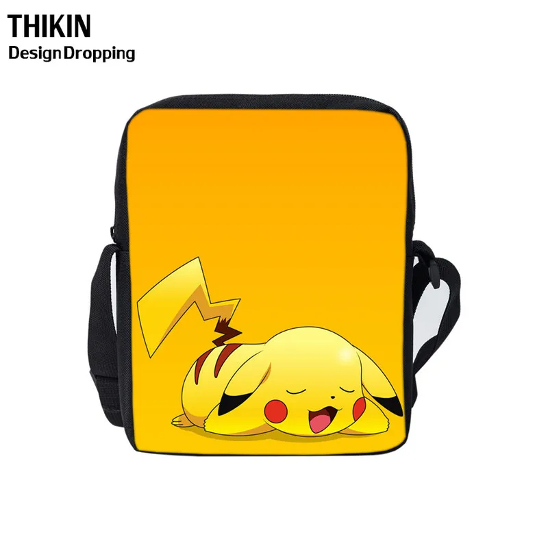 THIKIN Pokemon Detective Pikachu, детские сумки-мессенджеры для мальчиков и девочек, милая сумка через плечо с 3D принтом, школьная сумка для книг