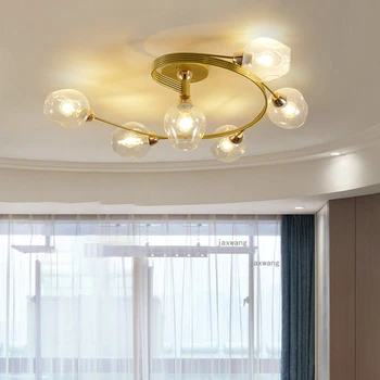 

Luxury Living Room Ceiling Lights Modern LED Glass Ceiling Lamp Nordic Bedroom Luster Ceiling Lamps Decor Light Fixtures