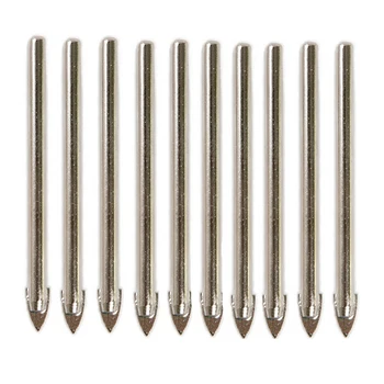 

GTBL 10PCS Spear Point Head Ceramic Marble Tile Glass Drill Bit 6MM Round Shank Drilling Bathroom Tiles Tools