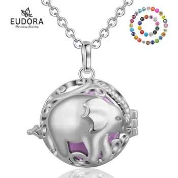 

Eudora 20mm Harmony Bola Elephant Aromatherapy Locket Cage With Angel Caller Colorful Chime ball Floating Pendant Women Jewelry