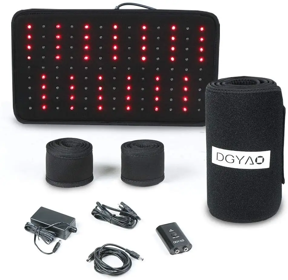 

DGYAO 660nm LED Red Light 880nm Near Infrared Light Therapy Devices Wearable Wrap for Low Back Neck Knee Shoulder Pain Reliever