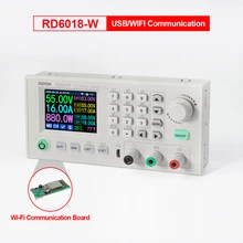 RD-módulo de fuente de alimentación RD6018 RD6018W, USB, WiFi, CC a CC, reductor de voltaje, convertidor Buck, voltímetro, multímetro, 60V, 18A, herramienta WI-FI