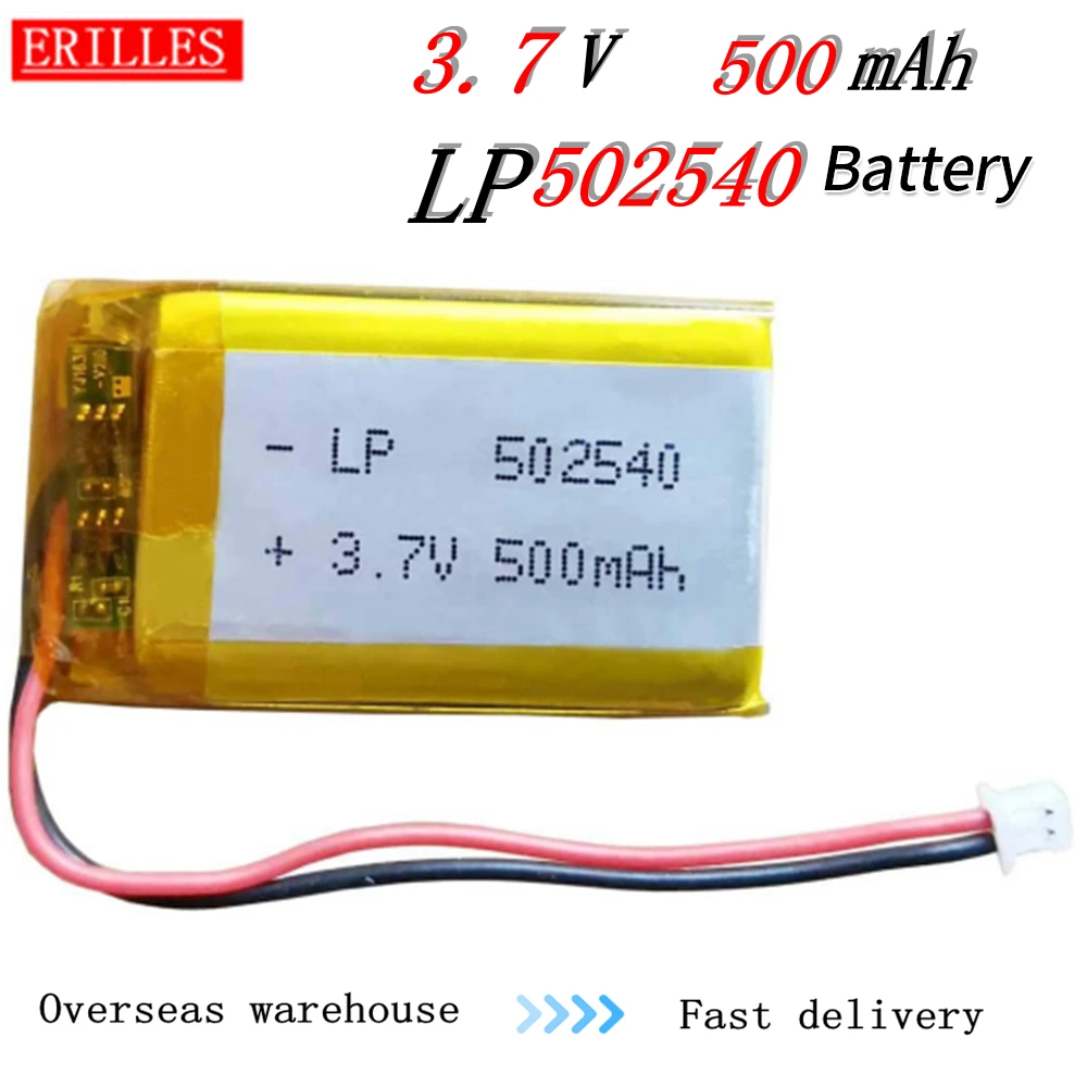

502540 Battery 3.7v 500mAh for Fits Sena SMH5-FM SMH5D Sena SMH5 Motorcycles Bluetooth Headset Intercom Replacement and More